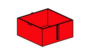 Пластиковый короб 60x60x28 красный ― ПАКПАК