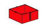 Пластиковый короб 60x60x28 красный